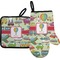 Vintage Transportation Oven Mitt & Pot Holder Set w/ Name or Text
