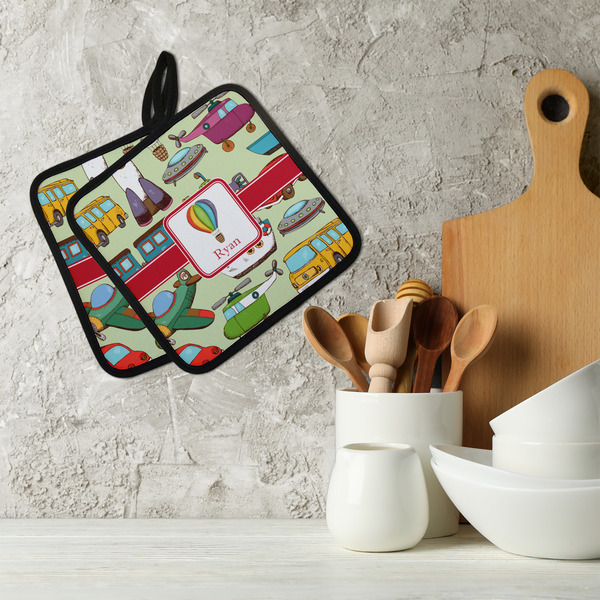 Vintage Transportation Neoprene Pot Holder - Set of 2  LIFESTYLE