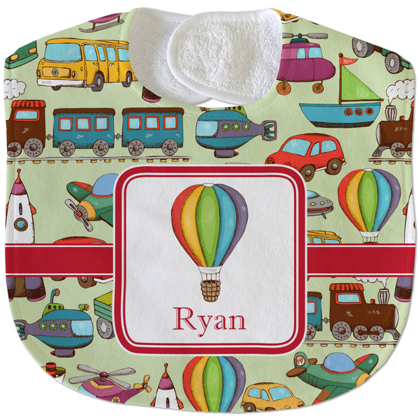 Vintage Transportation New Baby Bib - Closed and Folded