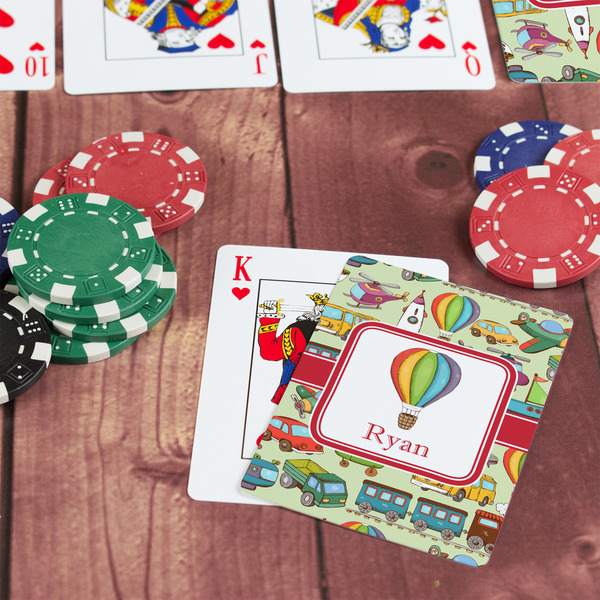 Vintage Transportation On Table with Poker Chips
