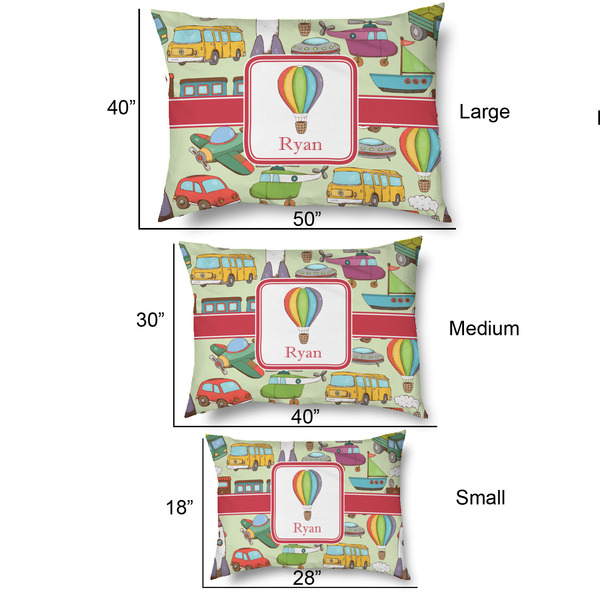 Vintage Transportation Outdoor Dog Beds - SIZE CHART