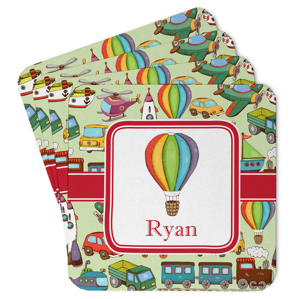 Custom Vintage Transportation Paper Coasters w/ Name or Text