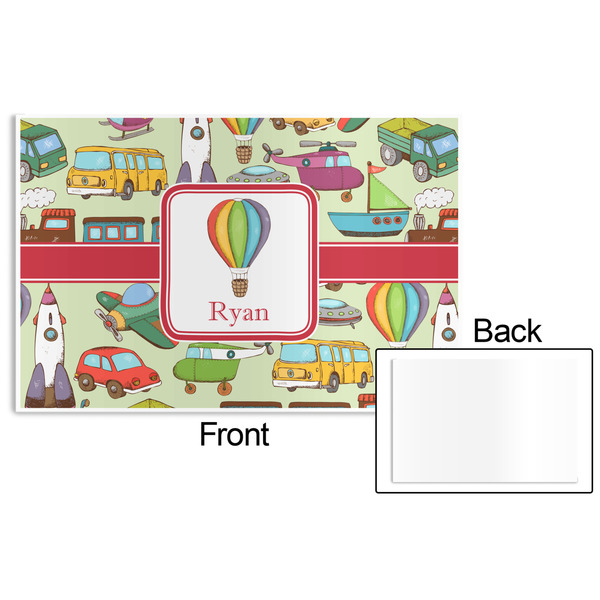 Vintage Transportation Disposable Paper Placemat - Front & Back