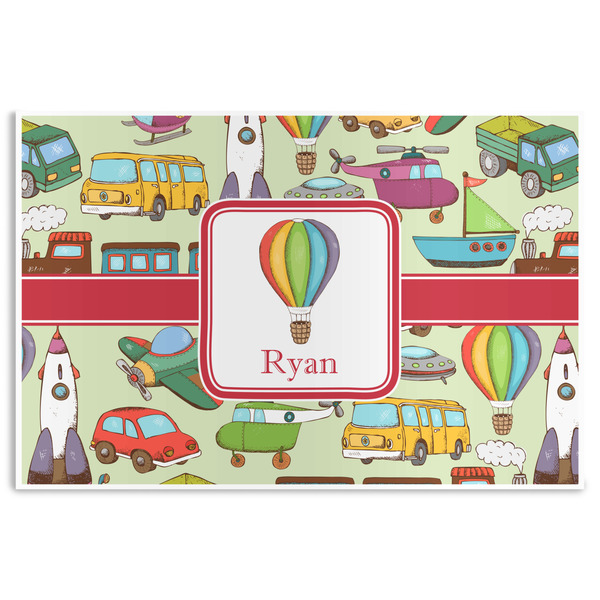 Custom Vintage Transportation Disposable Paper Placemats (Personalized)