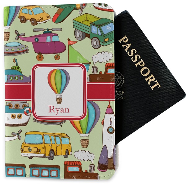 Custom Vintage Transportation Passport Holder - Fabric (Personalized)