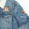 Vintage Transportation Patches Lifestyle Jean Jacket Detail