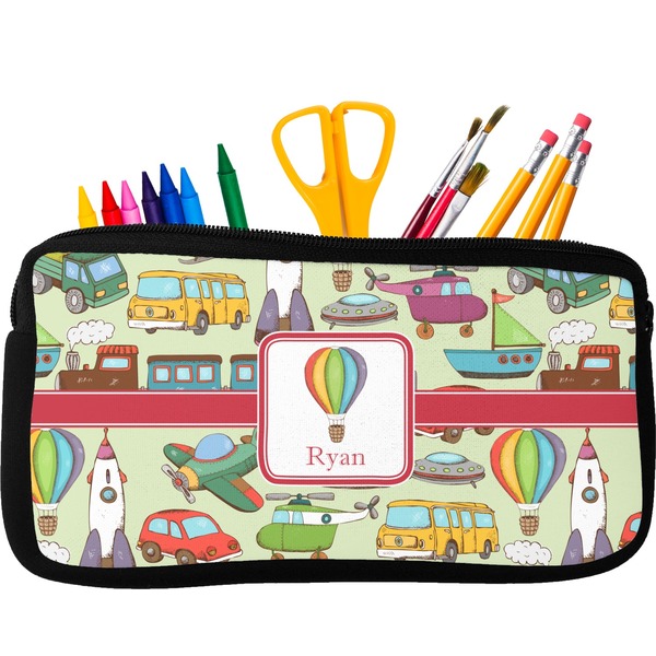 Custom Vintage Transportation Neoprene Pencil Case (Personalized)