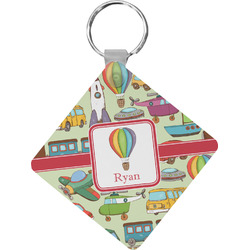 Vintage Transportation Diamond Plastic Keychain w/ Name or Text