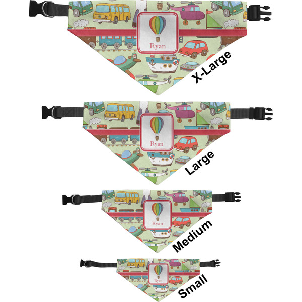 Vintage Transportation Pet Bandana Sizes