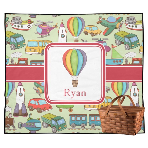 Custom Vintage Transportation Outdoor Picnic Blanket (Personalized)