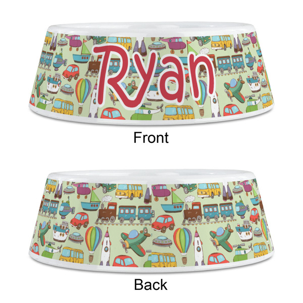 Vintage Transportation Plastic Pet Bowls - Medium - APPROVAL