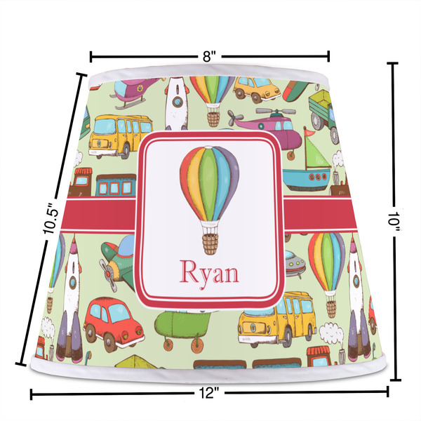 Vintage Transportation Poly Film Empire Lampshade - Dimensions