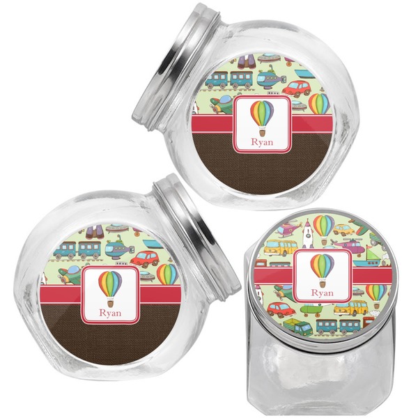 Vintage Transportation Puppy Treat Jar - Top Left Right