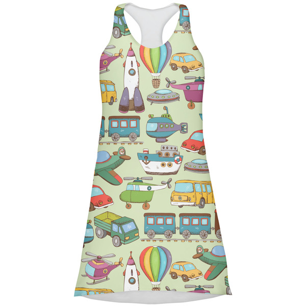 Custom Vintage Transportation Racerback Dress - Large