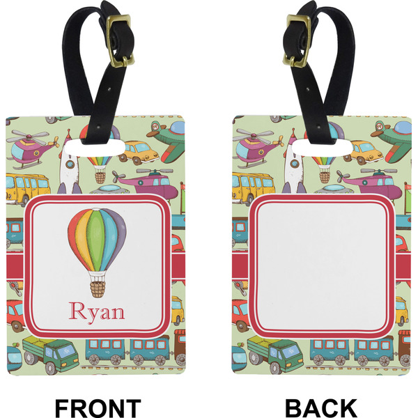 Vintage Transportation Rectangle Luggage Tag (Front + Back)