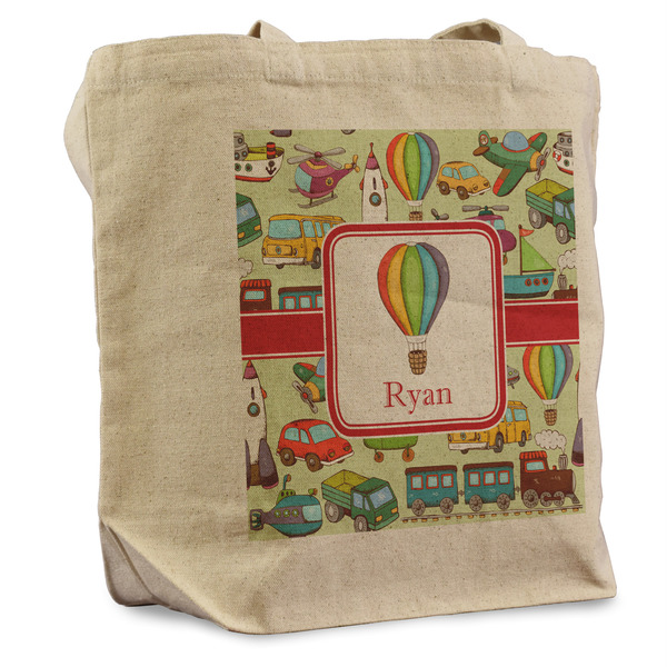 Custom Vintage Transportation Reusable Cotton Grocery Bag (Personalized)