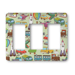 Vintage Transportation Rocker Style Light Switch Cover - Three Switch