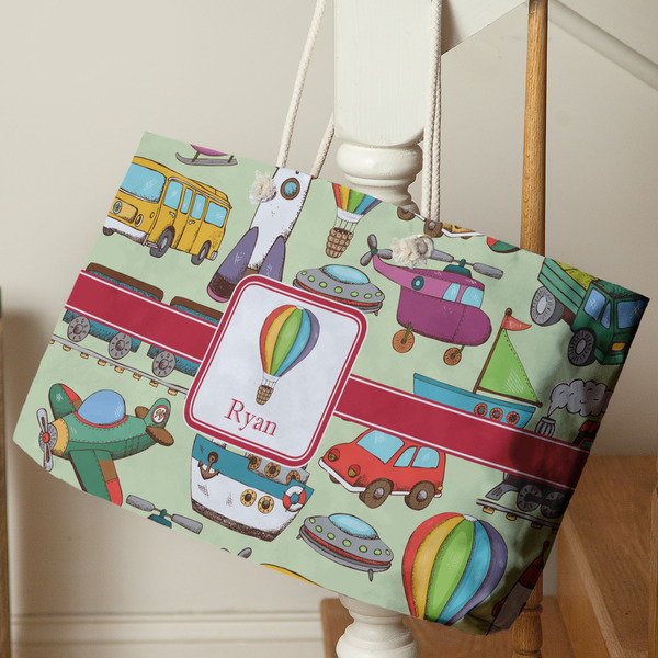 Vintage Transportation Large Rope Tote - Life Style