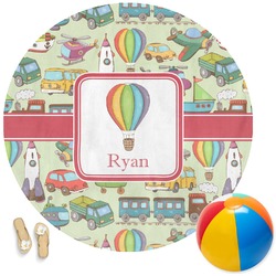 Vintage Transportation Round Beach Towel (Personalized)