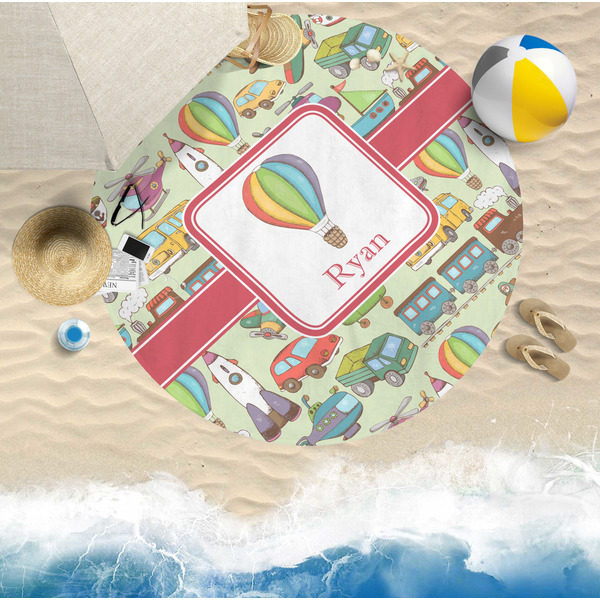 Vintage Transportation Beach Towel Lifestyle