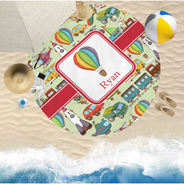 Vintage Transportation Beach Towel Lifestyle