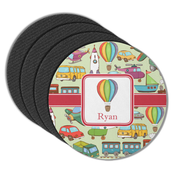 Vintage Transportation Round Coaster Rubber Back - Main
