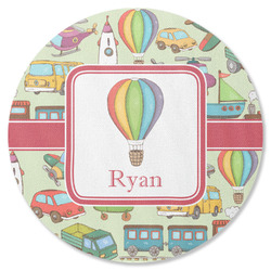 Vintage Transportation Round Rubber Backed Coaster (Personalized)