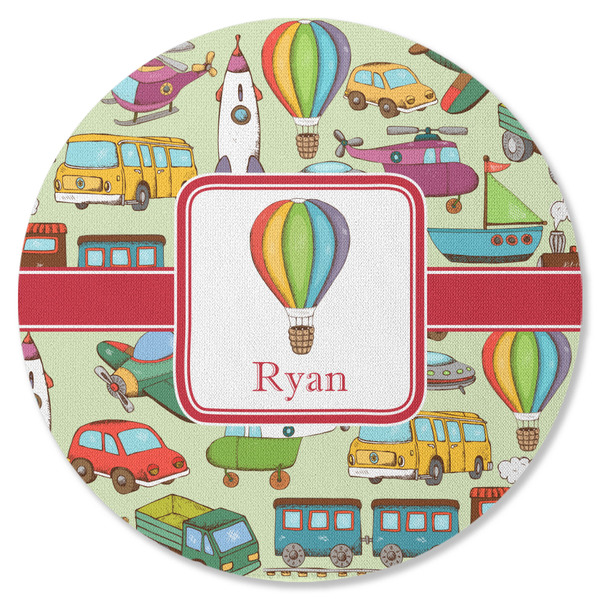 Custom Vintage Transportation Round Rubber Backed Coaster (Personalized)