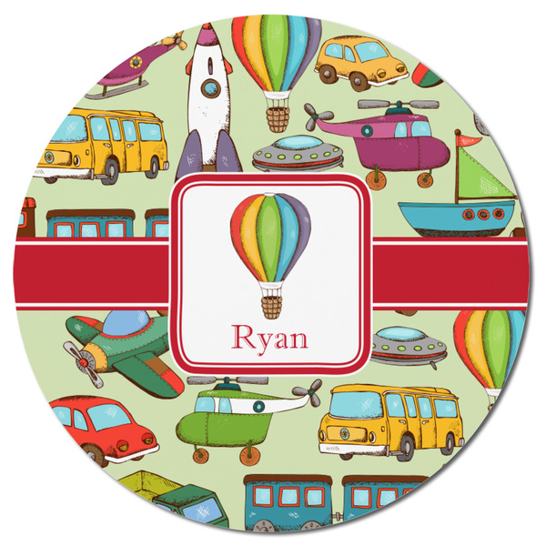 Vintage Transportation Round Fridge Magnet - FRONT