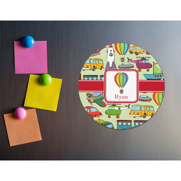 Vintage Transportation Round Fridge Magnet - LIFESTYLE