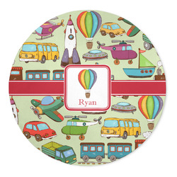 Vintage Transportation 5' Round Indoor Area Rug (Personalized)