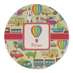 Vintage Transportation Round Linen Placemat - Single Sided (Personalized)