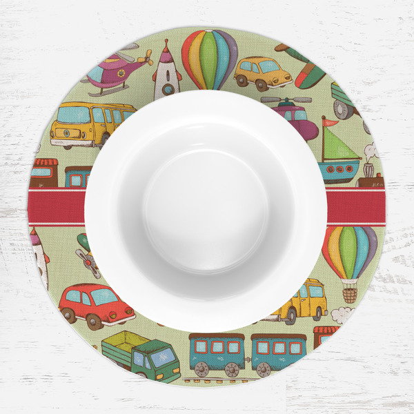 Vintage Transportation Round Linen Placemats - LIFESTYLE (single)