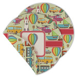 Vintage Transportation Round Linen Placemat - Double Sided - Set of 4 (Personalized)