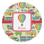 Vintage Transportation Round Stone Trivet (Personalized)