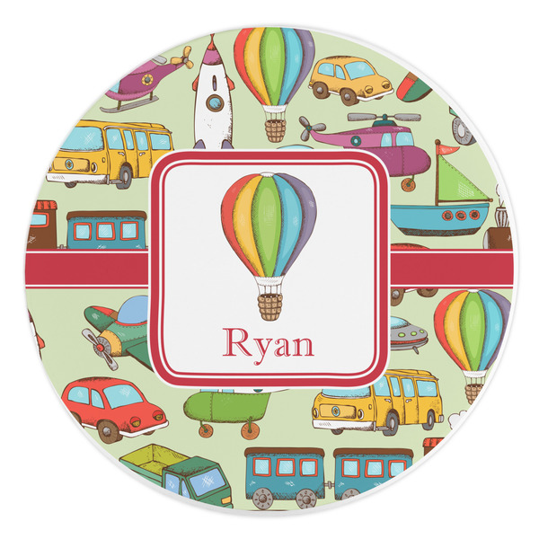 Custom Vintage Transportation Round Stone Trivet (Personalized)