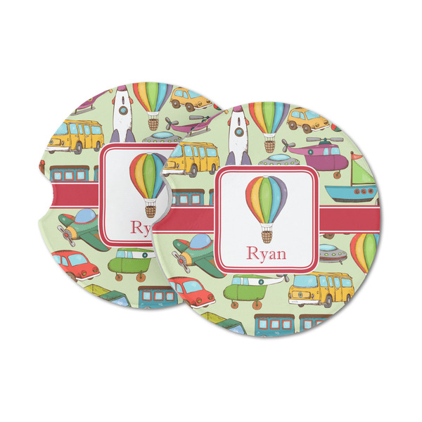 Custom Vintage Transportation Sandstone Car Coasters - Set of 2 (Personalized)