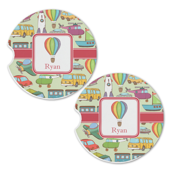 Vintage Transportation Sandstone Car Coasters - Set of 2