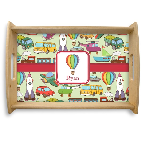 Custom Vintage Transportation Natural Wooden Tray - Small (Personalized)