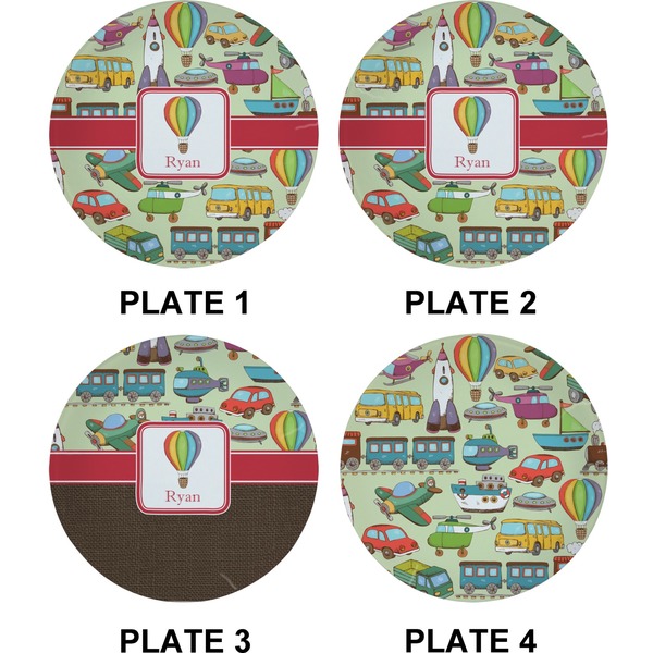 Vintage Transportation Set of Appetizer / Dessert Plates (Approval)