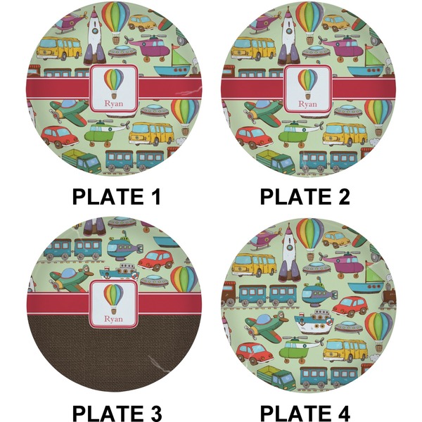 Vintage Transportation Set of Lunch / Dinner Plates (Approval)