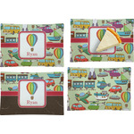 Vintage Transportation Set of 4 Glass Rectangular Appetizer / Dessert Plate (Personalized)