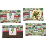 Vintage Transportation Set of 4 Glass Rectangular Lunch / Dinner Plate (Personalized)