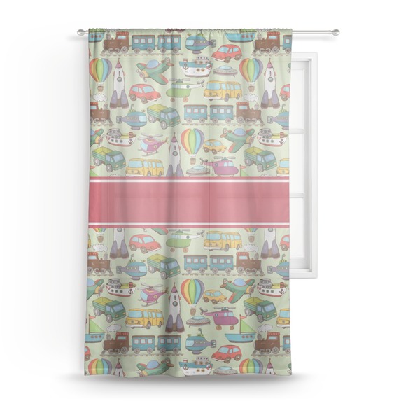 Custom Vintage Transportation Sheer Curtain