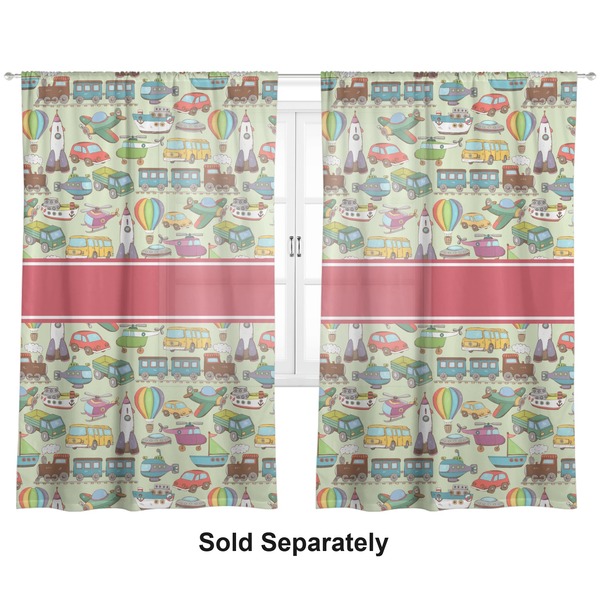 Vintage Transportation Sheer Curtains