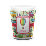 Vintage Transportation Ceramic Shot Glass - 1.5 oz - White - Set of 4 (Personalized)