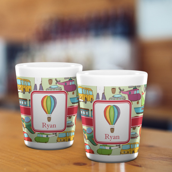 Vintage Transportation Shot Glass - White - LIFESTYLE