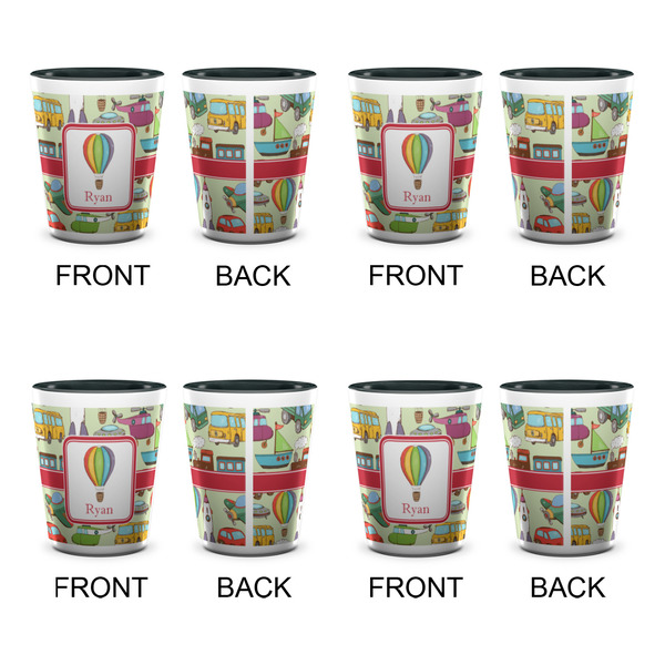 Vintage Transportation Shot Glassess - Two Tone - Set of 4 - APPROVAL