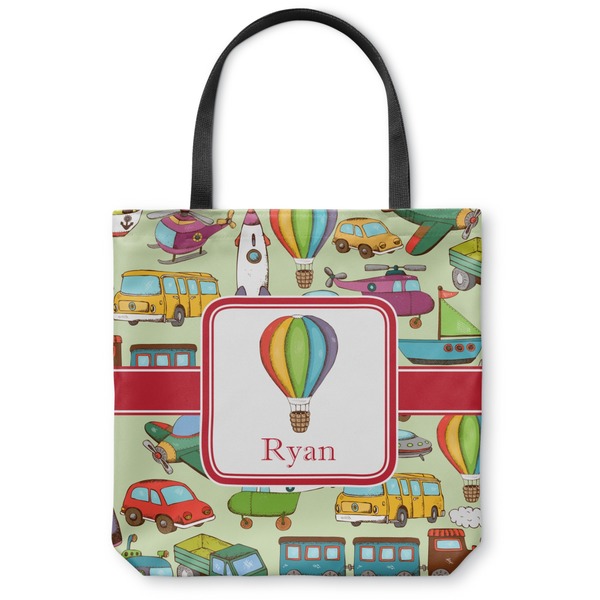 Custom Vintage Transportation Canvas Tote Bag - Small - 13"x13" (Personalized)
