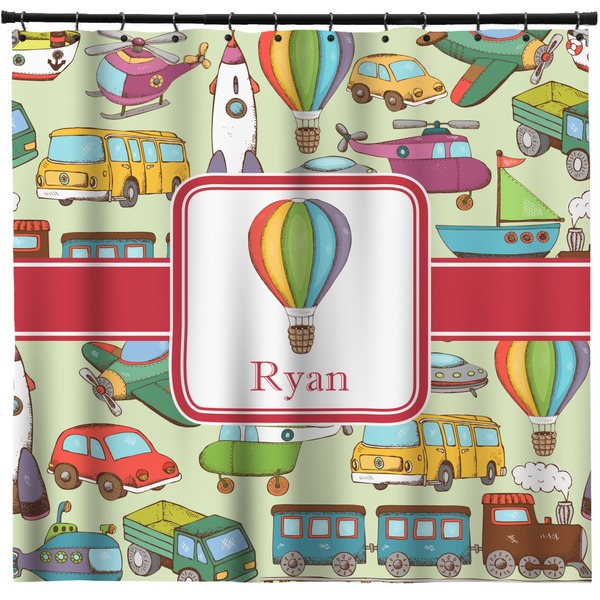 Custom Vintage Transportation Shower Curtain - 71" x 74" (Personalized)